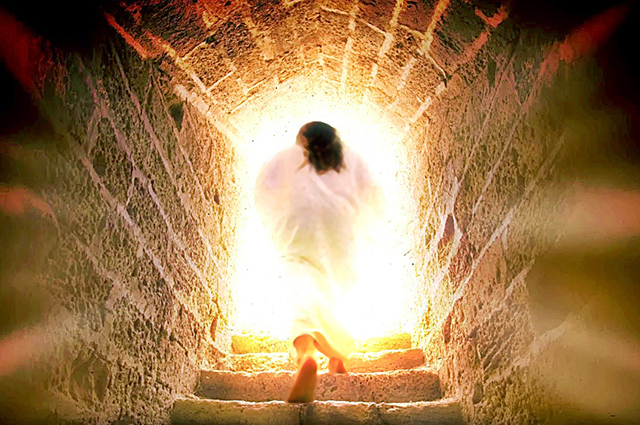 Jésus sortant d'une cave